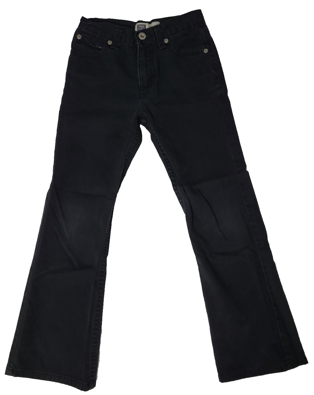 Faded Glory Girls 8S Black Bootcut Jeans Denim Pants Adjustable Waist